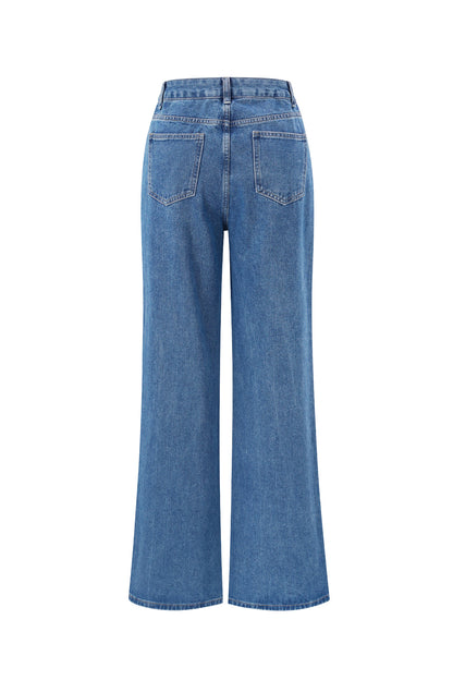 Damen Jeans Herzstickerei | Baumwolle | Blau
