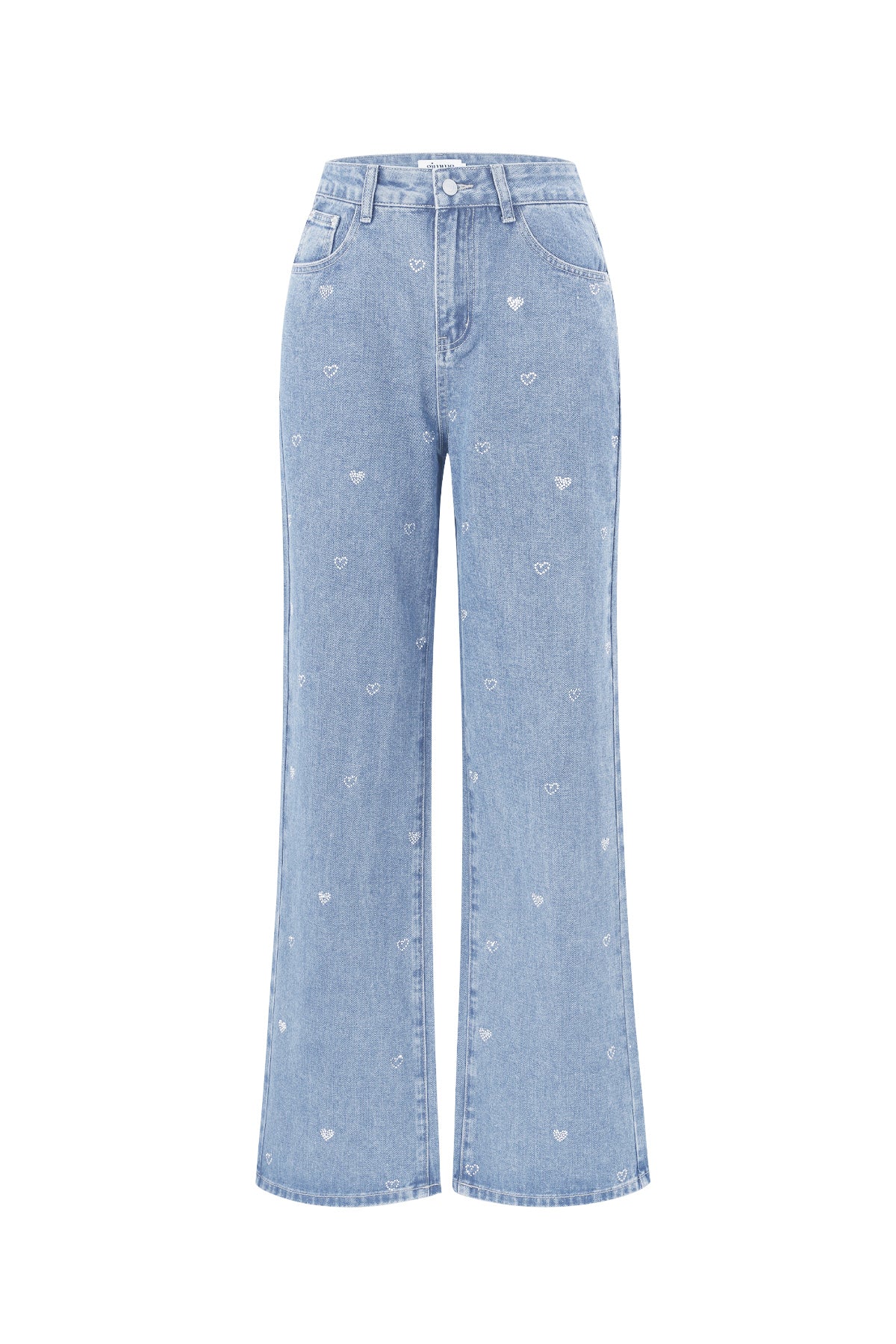 damen jeans herzstickerei | baumwolle | blau