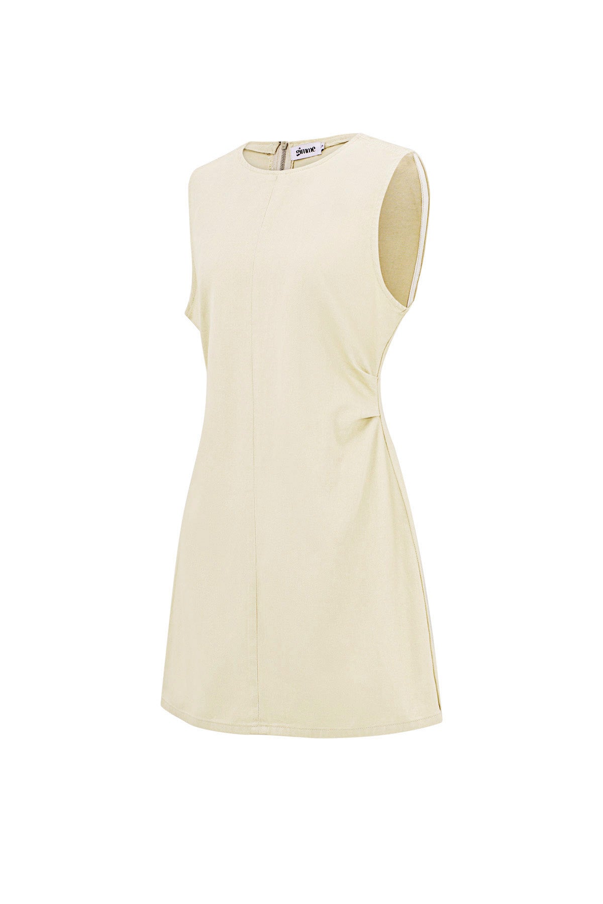 damen minikleid bodycon ärmellos | baumwolle | cremefarben