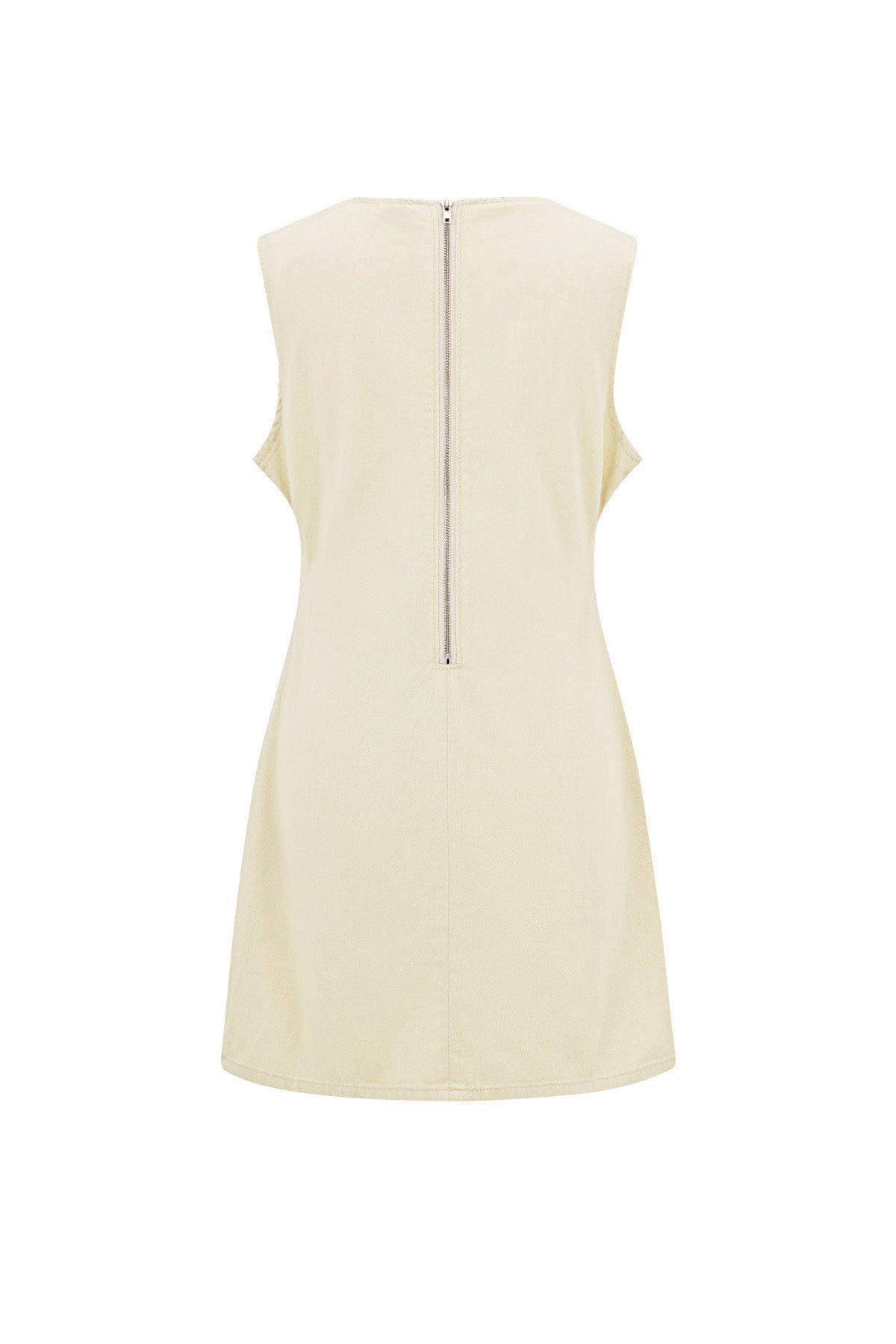damen minikleid bodycon ärmellos | baumwolle | cremefarben