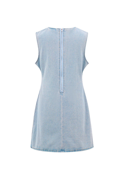 Damen Minikleid Bodycon Ärmellos | Baumwolle | Cremefarben