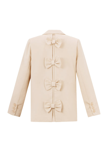 Polyester Damen Anzug-Set Tailliert Schleifen-Detail
