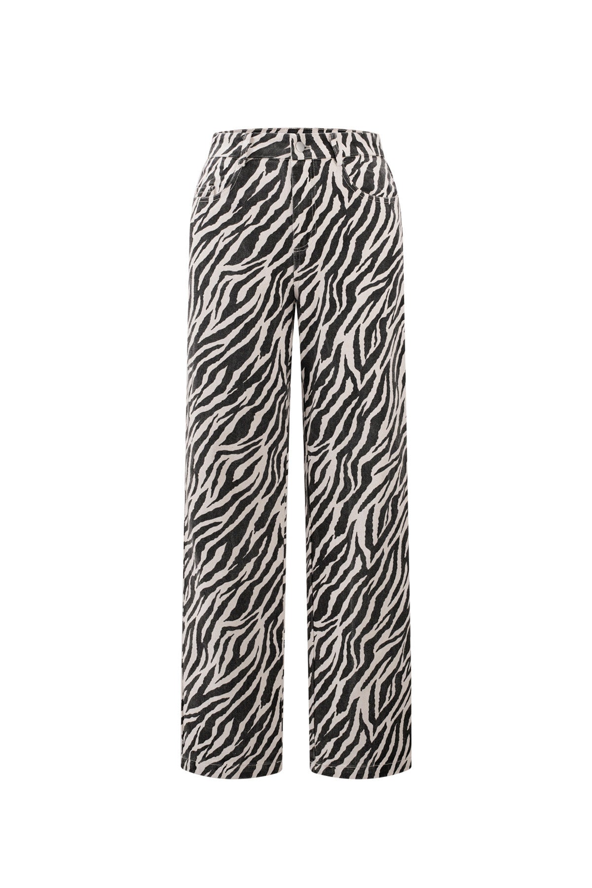 Damen Hose Zebramuster | Baumwolle | Schwarz