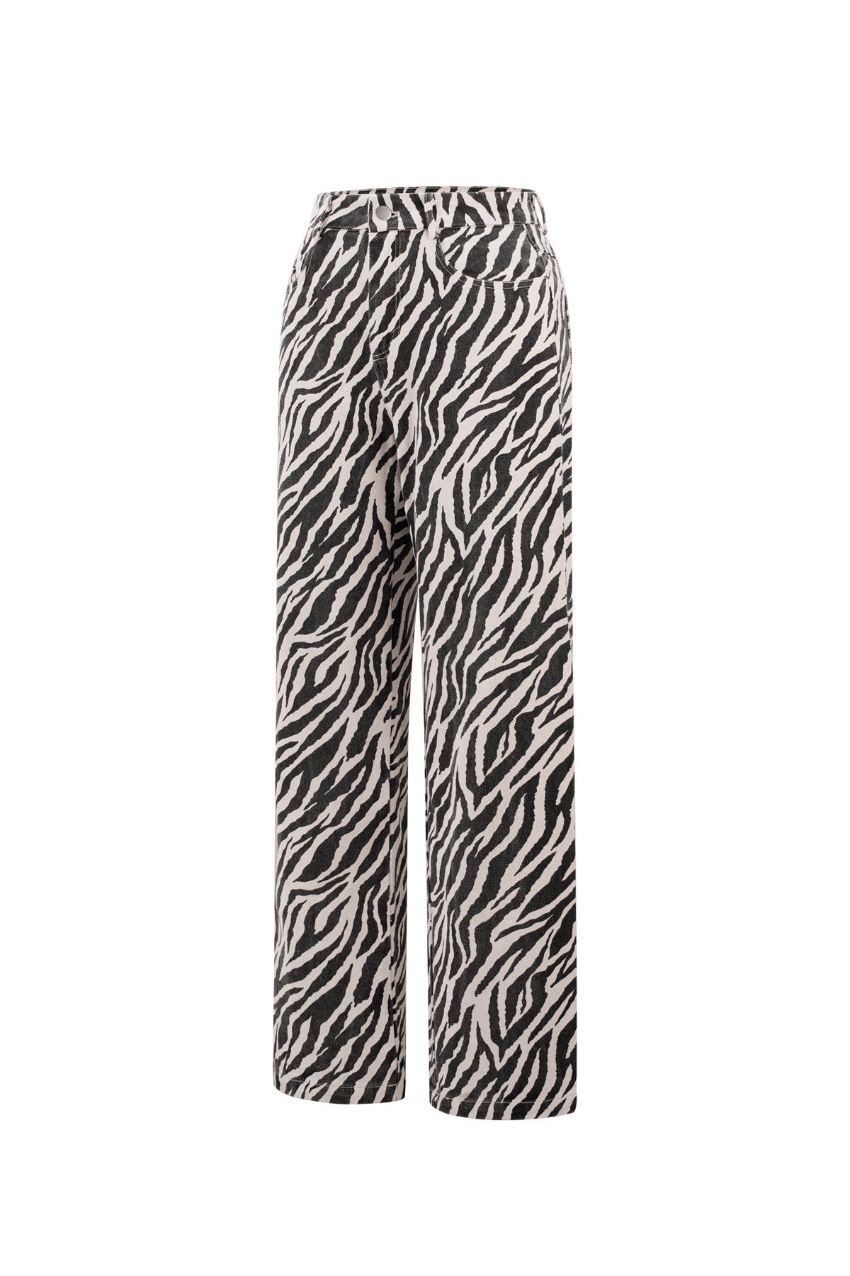 Damen Hose Zebramuster | Baumwolle | Schwarz