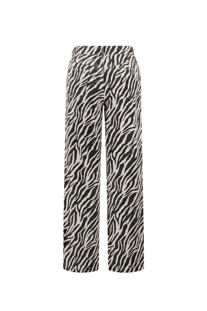 Damen Hose Zebramuster | Baumwolle | Schwarz