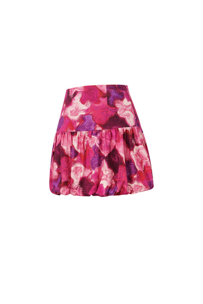 Damen Minirock Volant | Viskose | Fuchsie
