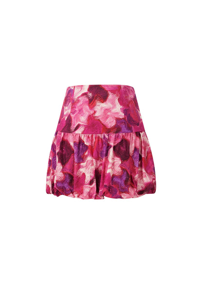 Damen Minirock Volant | Viskose | Fuchsie