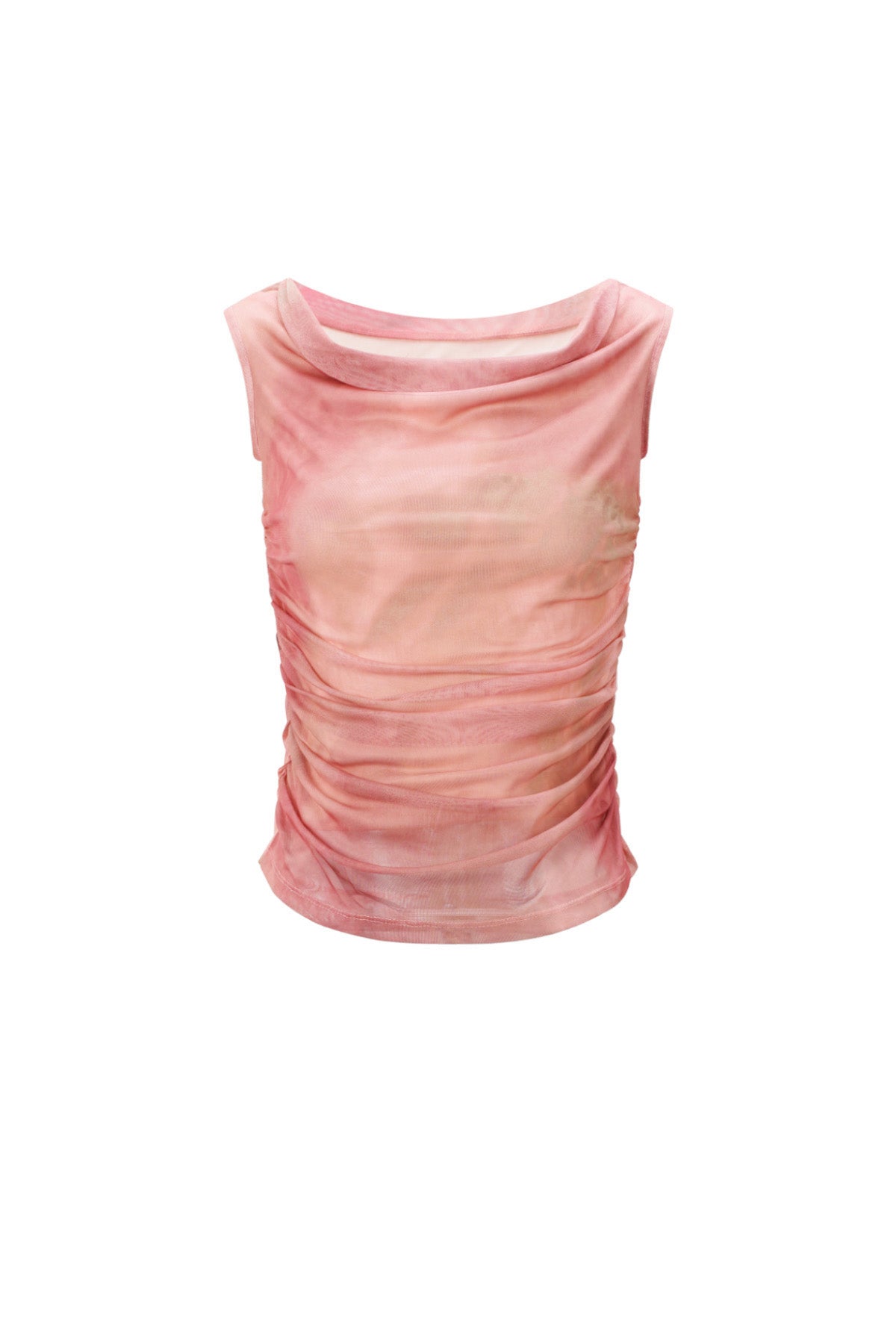 damen top transparent sommer | polyester | rosa
