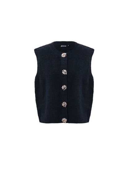 Damen Weste Gestrickt Edel | Polyester | Mehrfarbig