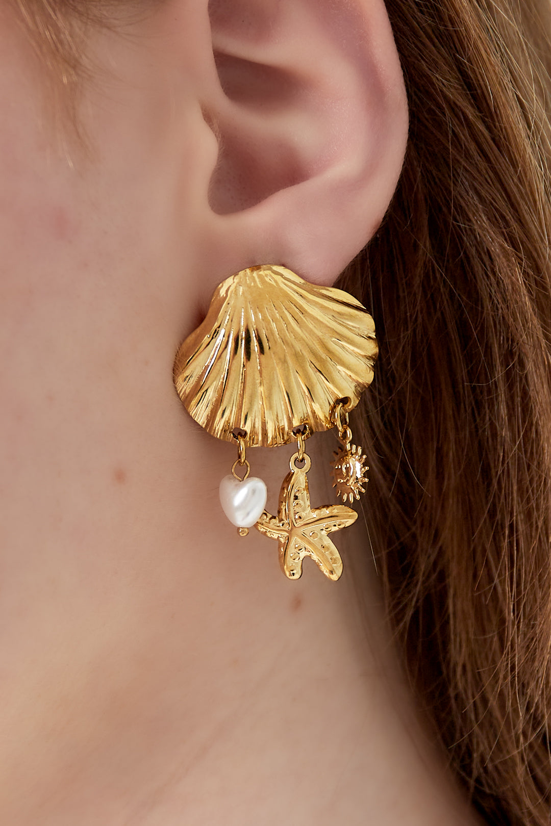 Damen Ohrringe Strandliebe Trio 14K | Edelstahl vergoldet | Goldfarbe