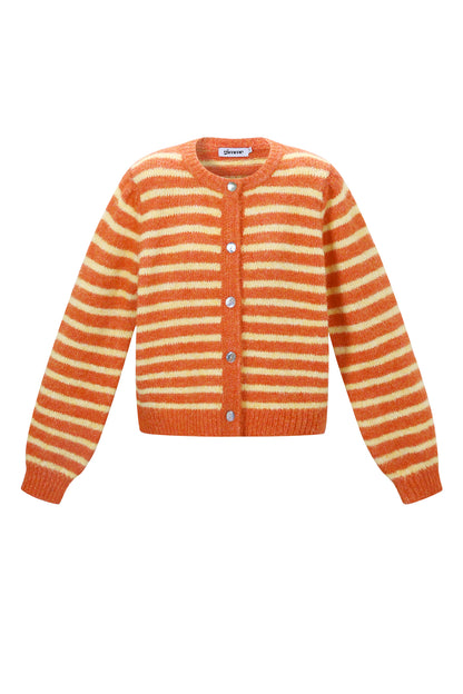 Damen Cardigan Gestreift | Polyester | Mehrfarbig