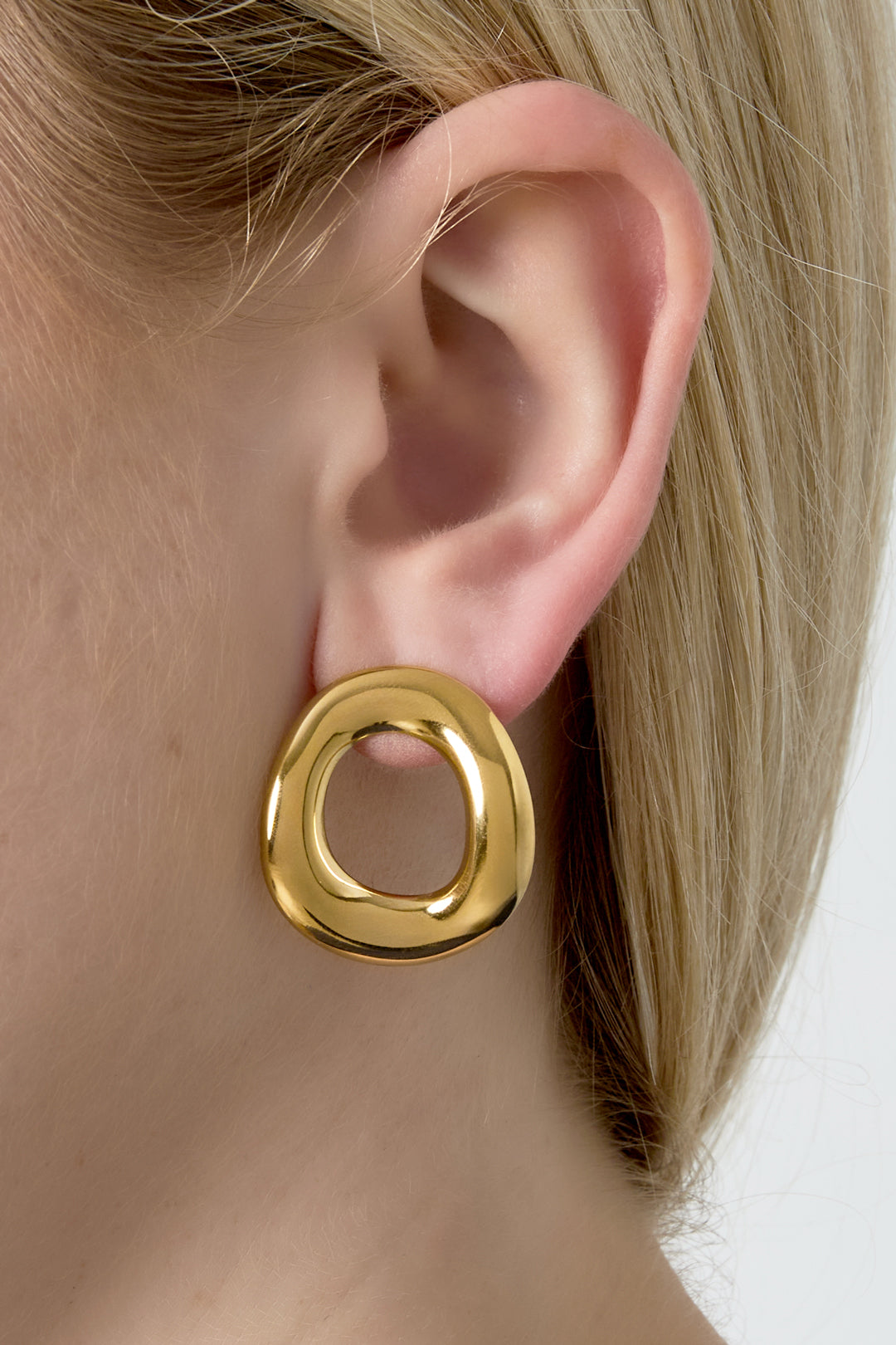 Damen Creolen Organisch | Edelstahl | Gold & Silber
