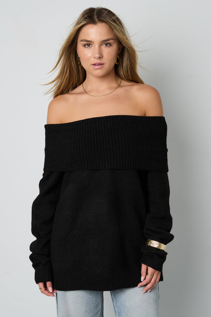 Damen Pullover Off-Shoulder Einfarbig | Polyester | Mehrfarbig