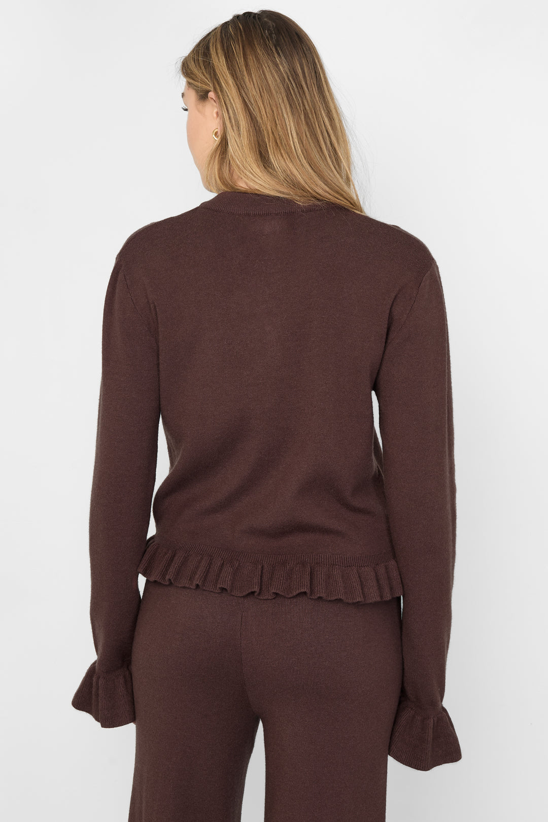 damen cardigan rüschen viskose | viskose | mehrfarbig