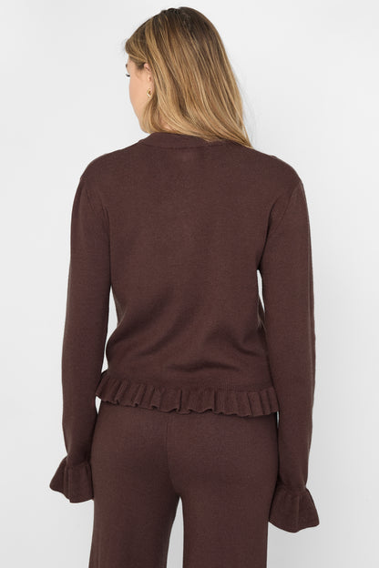 Damen Cardigan Rüschen Viskose | Viskose | Mehrfarbig