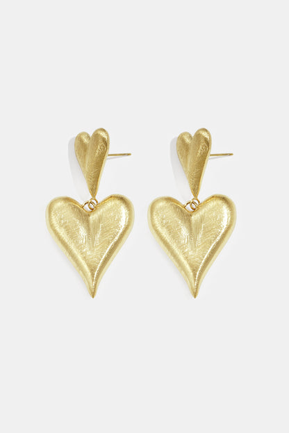 Damen Ohrringe Tropfen Herz | Edelstahl | Goldfarbe & Silberfarbe