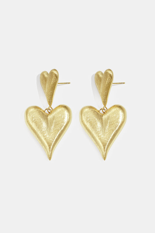 Damen Ohrringe Tropfen Herz | Edelstahl | Goldfarbe & Silberfarbe