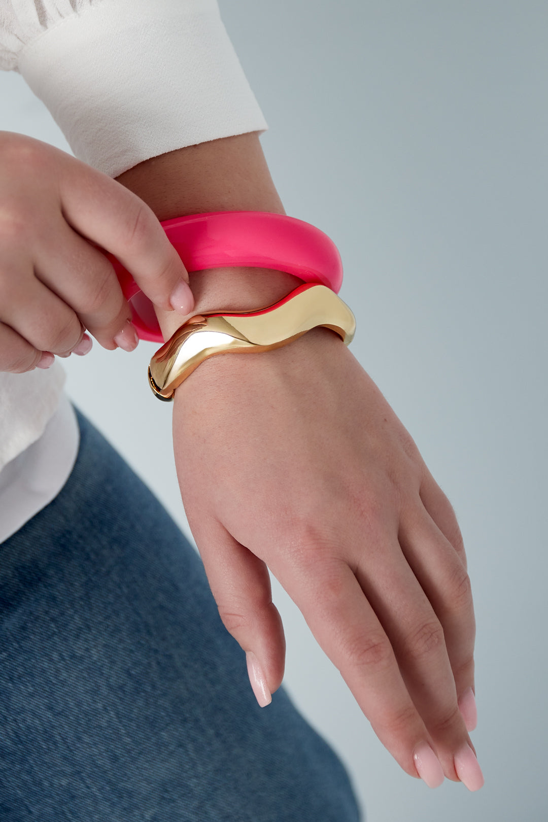 Damen Armreif Gewellt Klassisch | Legierung | Goldfarbe