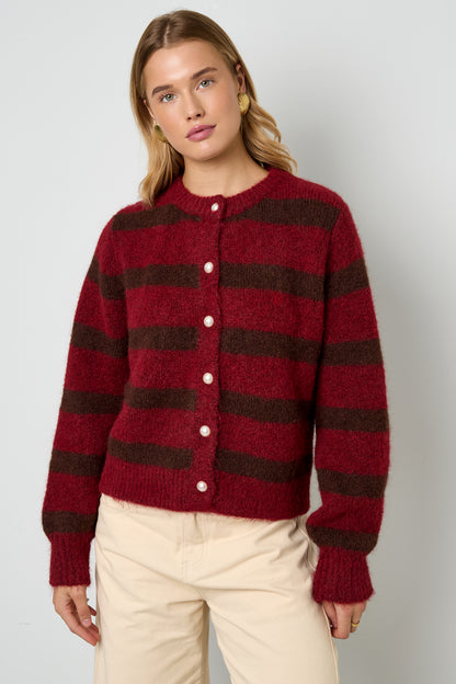 Damen Cardigan Streifen Gestrickt | Polyester | Mehrfarbig