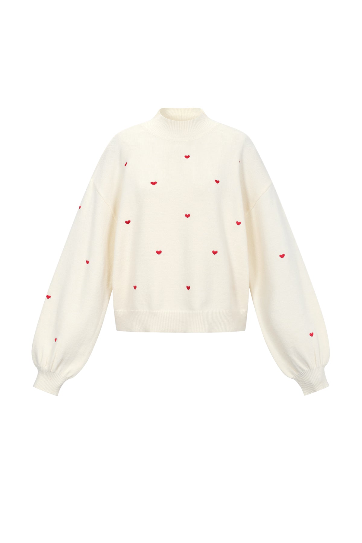 Damen Pullover Herzmuster Strick | Acryl | Mehrfarbig