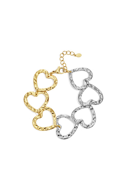 Damen Armband Kette Herz | Edelstahl | Gold- und Silberfarbe