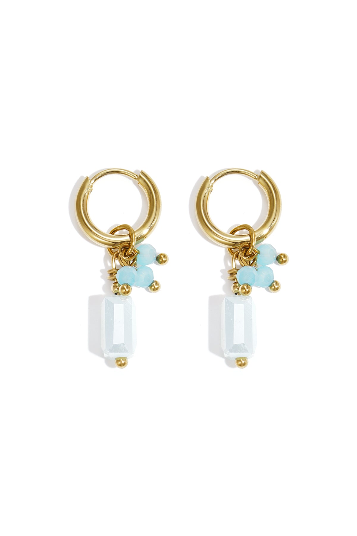 Damen Ohrringe Perle Schleife Romantisch | Edelstahl | Orange & Hellrosa & Blau