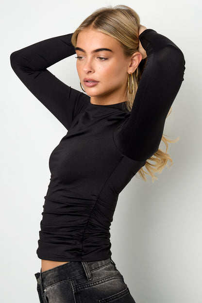 Damen Langarmshirt Strick Nylon | Nylon | Mehrfarbig