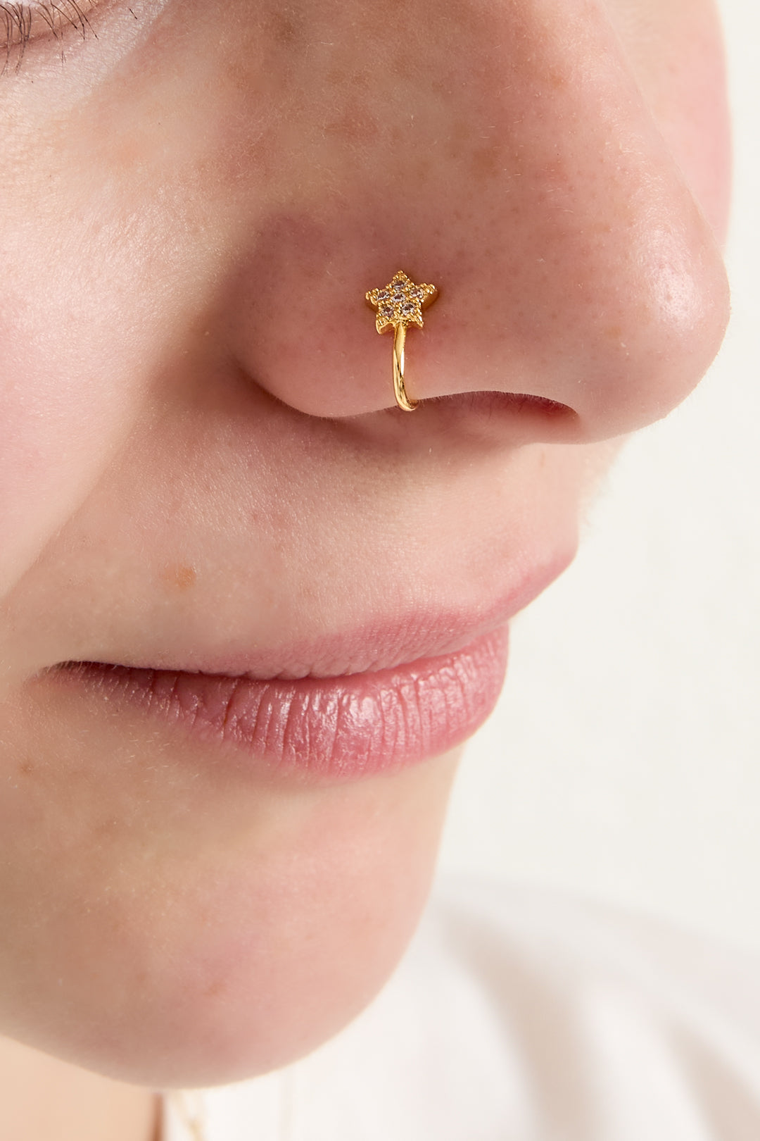 damen ear cuff & nasenmanschette stern zirkon | kupfer | goldfarbe & silberfarbe