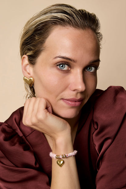 Damen Ohrstecker Herz | 304S-Edelstahl | Goldfarbe & Silberfarbe