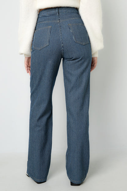 Damen Hose Streifen Baumwolle | Baumwolle | Blau