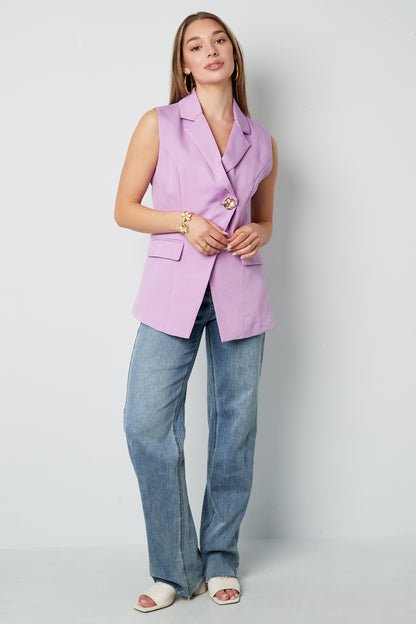 Gewebte Polyesterfaser Damen-Ärmellose Jacke Casual Asymmetrisches Design