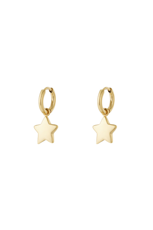 Damen Sternohrringe | Edelstahl vergoldet | Gold & Silber