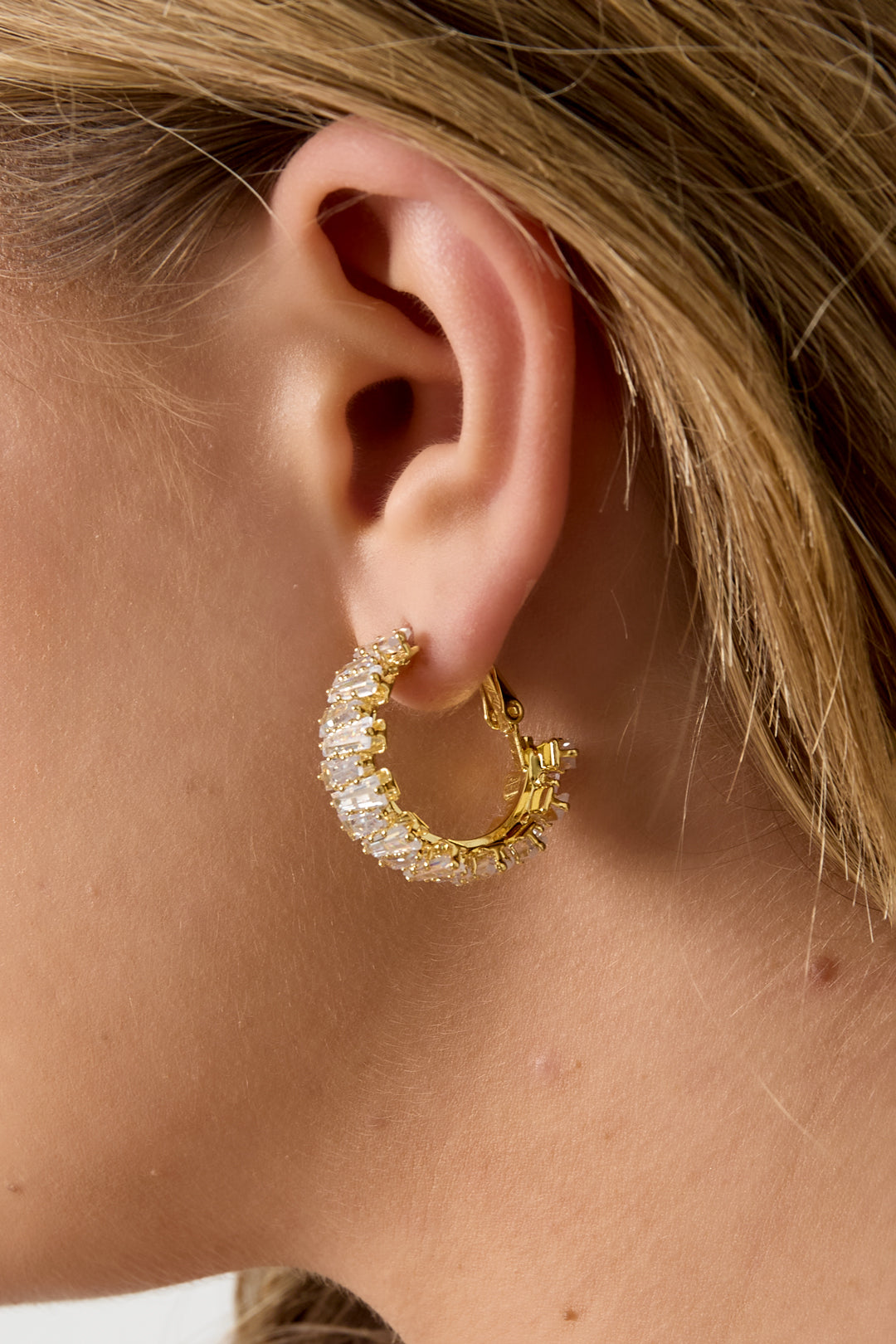 damen creolen geometrisch zirkon | kupfer | gold & silber