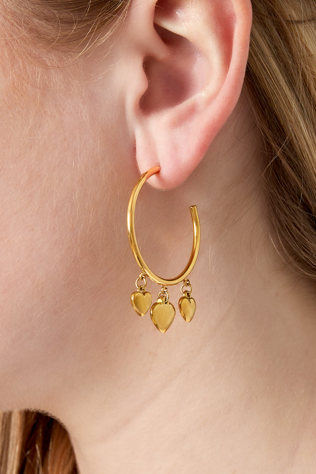 damen creolen herzform | edelstahl | gold & silber