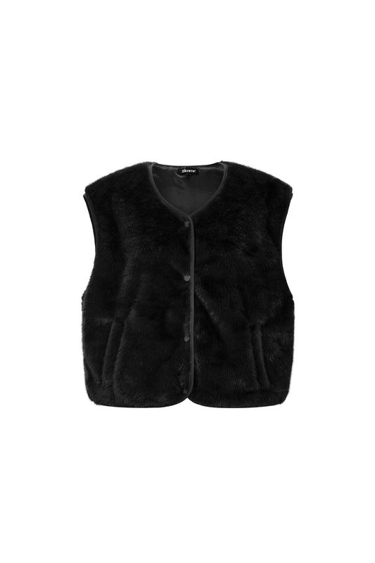 Damen Weste Kunstpelz | Polyester | Mehrfarbig