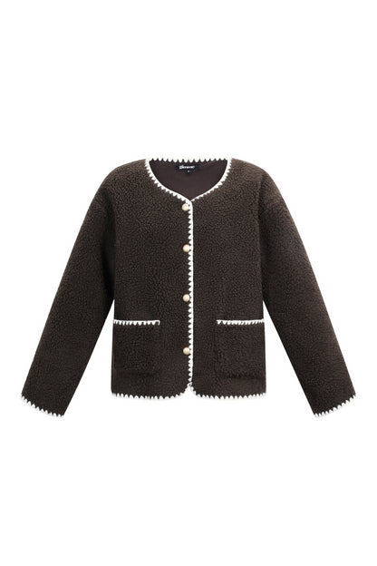Damen Jacke Farbkontrast | Polyester | Mehrfarbig
