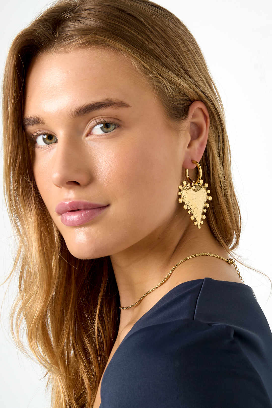 damen ohrringe herz | edelstahl | goldfarbe & silberfarbe