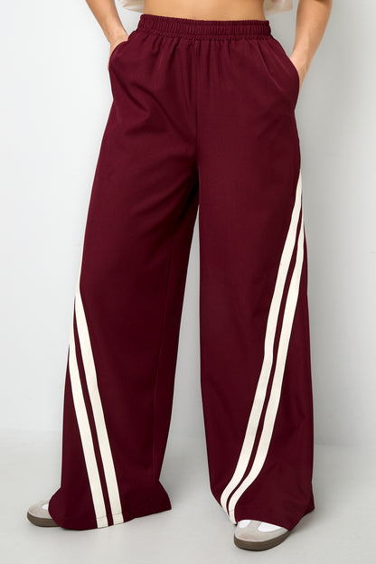 Damen Hose Gestreift | Polyester | Mehrfarbig