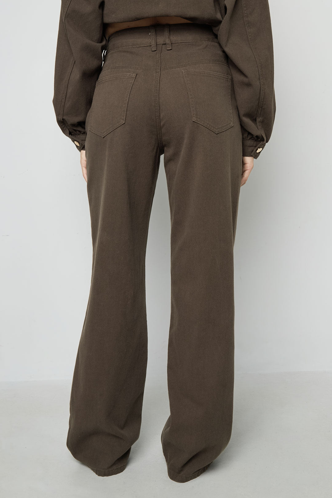 Damen Hose Luxus Gerade | Baumwolle | Braun