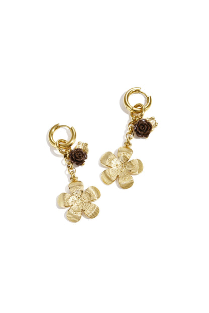 Damen Ohrringe Blume Lässig | Edelstahl | Goldfarbe