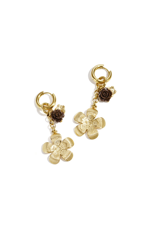 Damen Ohrringe Blume Lässig | Edelstahl | Goldfarbe