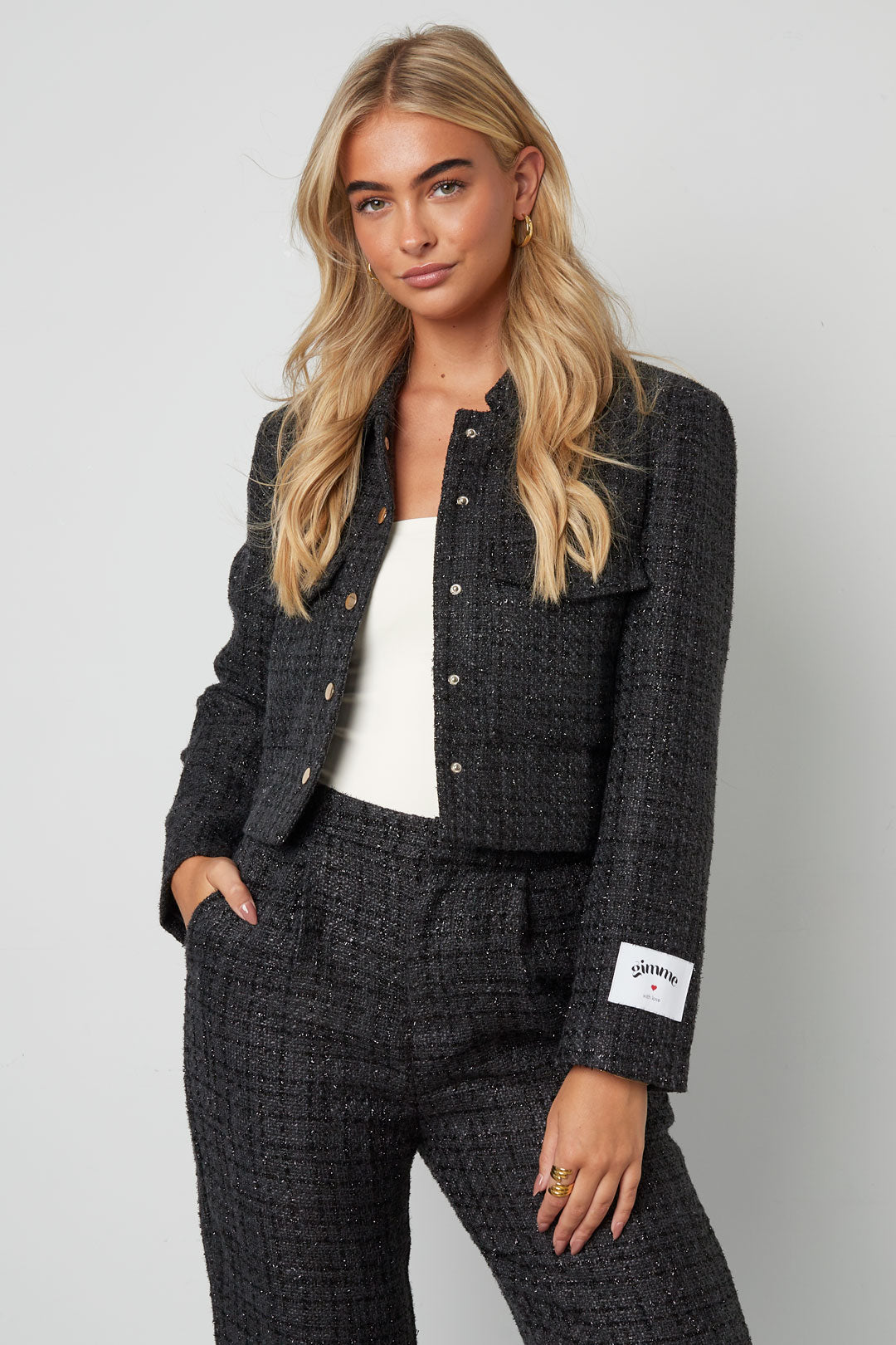 damen jacke kariert elegant | polyester | mehrfarbig
