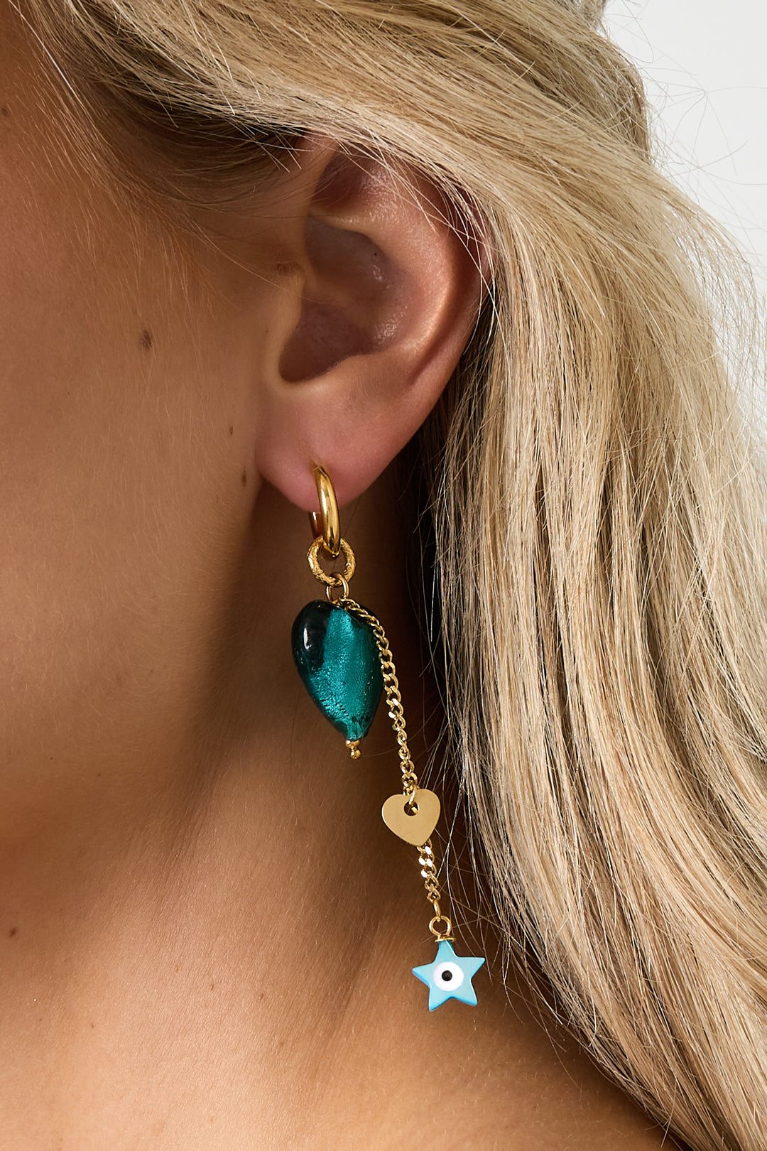 damen tropfenohrringe farbe | edelstahl | blau