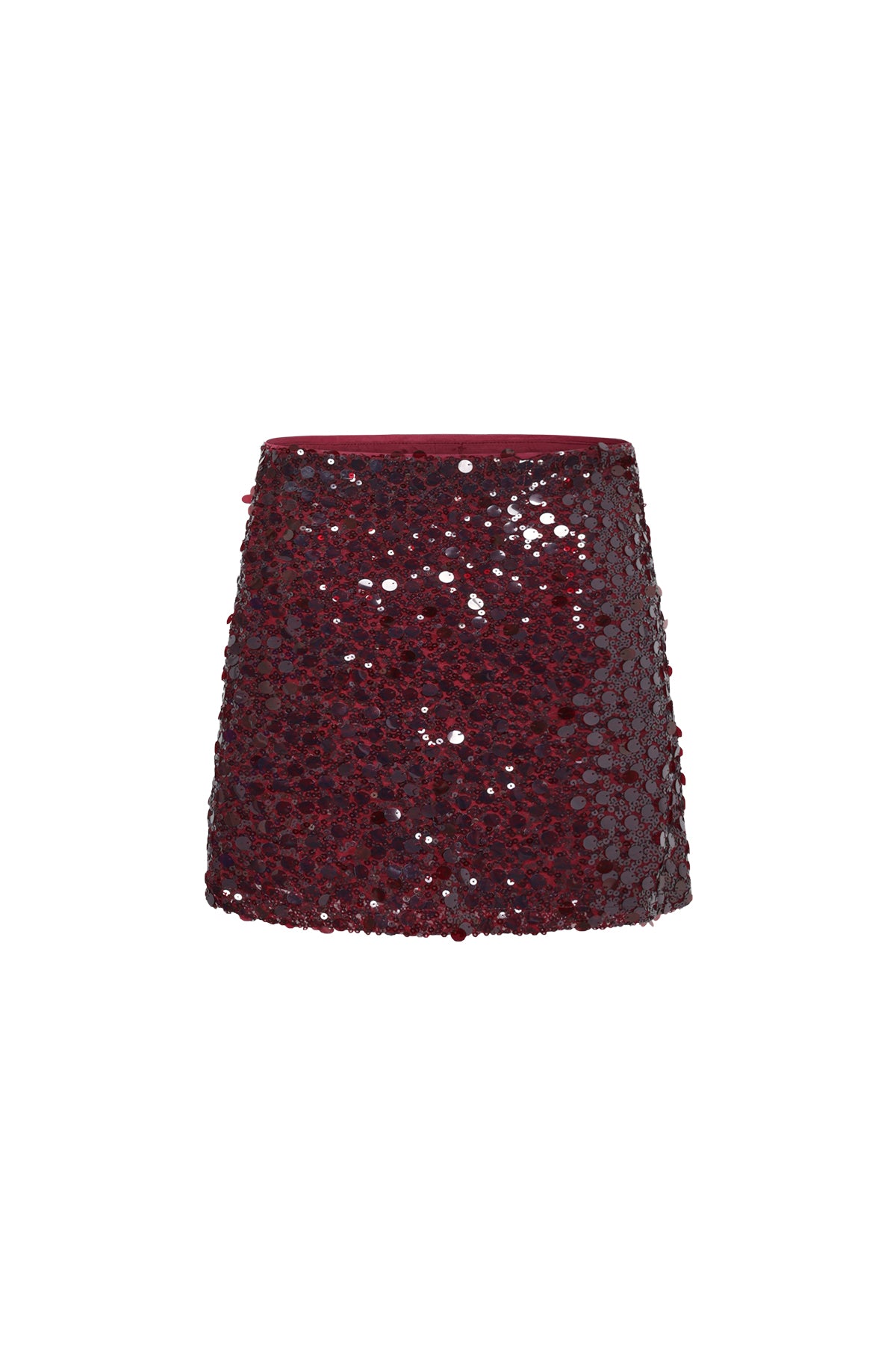 Damen Minirock Pailletten | Polyester | Purpur