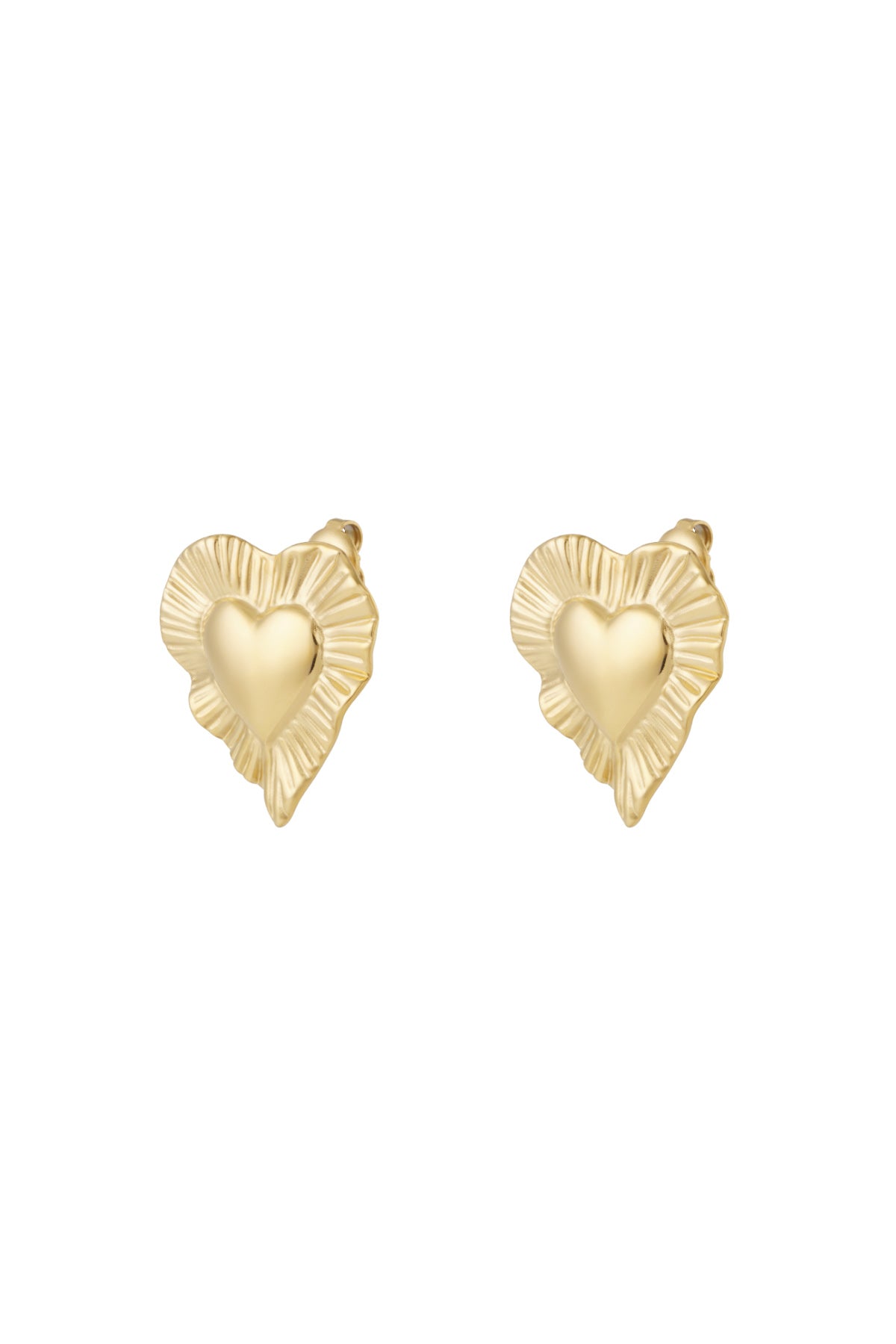 Damen Ohrringe Herzform 14K Zeitlos | Edelstahl 304S | Gold & Silber