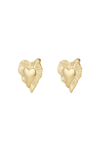 Damen Ohrringe Herzform 14K Zeitlos | Edelstahl 304S | Gold & Silber