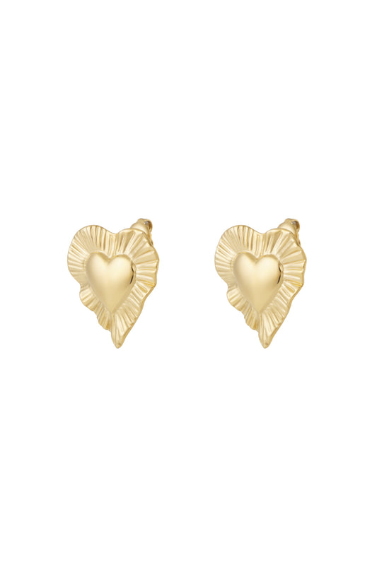 Damen Ohrringe Herzform 14K Zeitlos | Edelstahl 304S | Gold & Silber