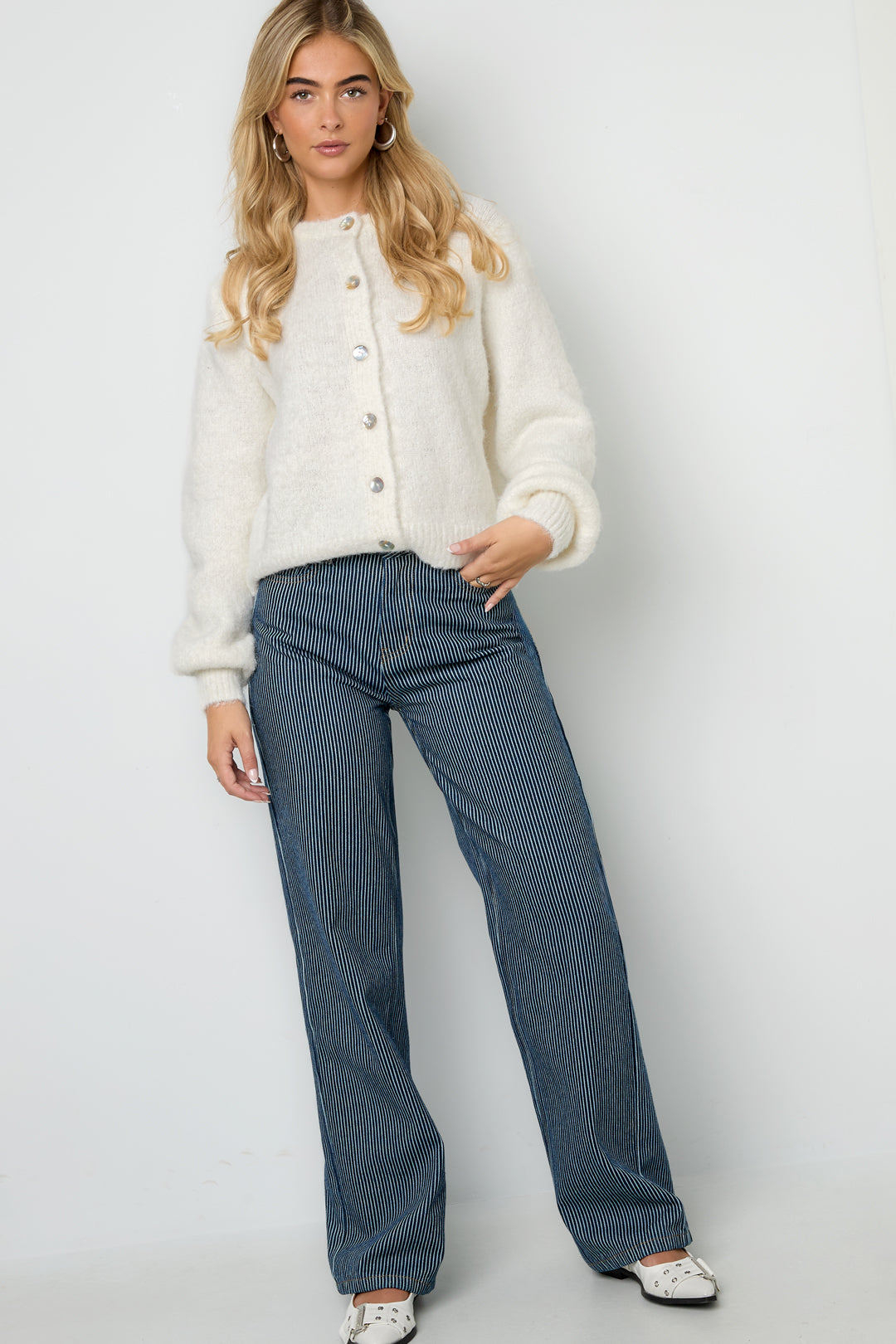 Damen Hose Streifen Baumwolle | Baumwolle | Blau