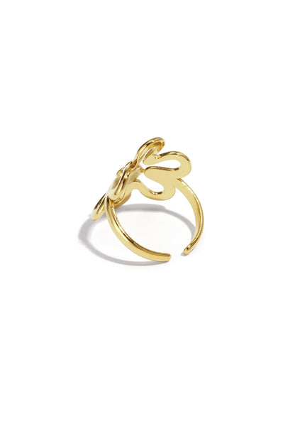 Edelstahl Statement Ringe Blume Casual Daily Simple Serie Damenschmuck