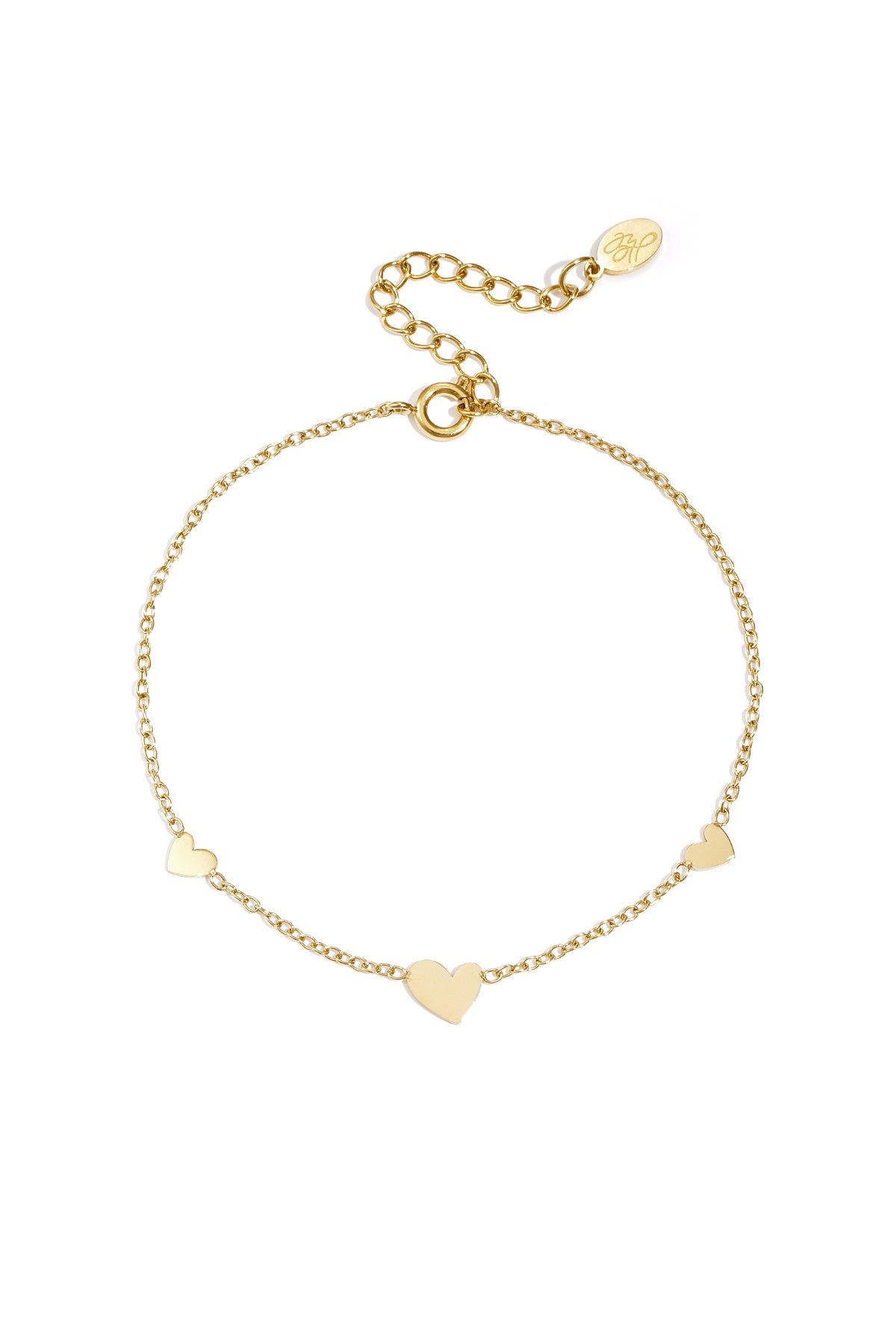 klassisches armband mit herzen - edelstahl